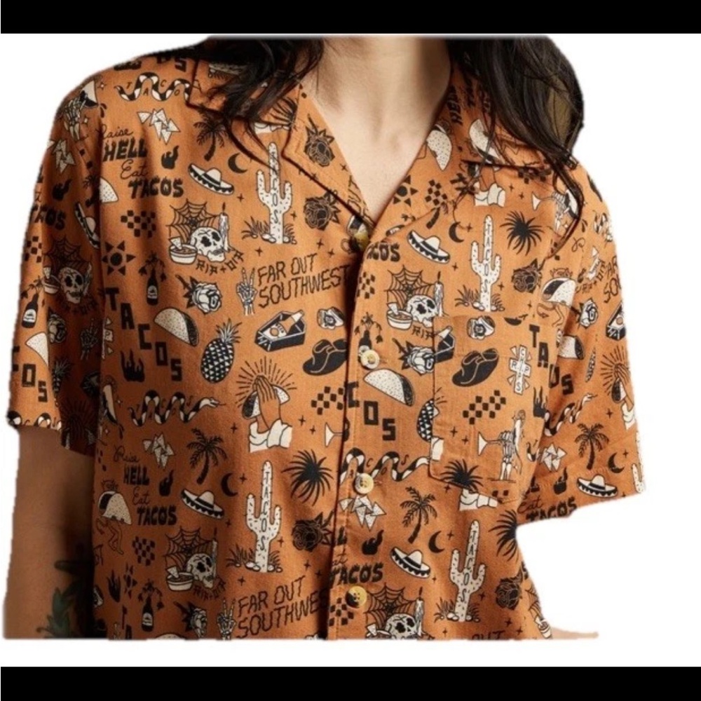 Pyknic RAISE HELL EAT TACOS BUTTON-UP Size S women’s - Picture 2 of 3